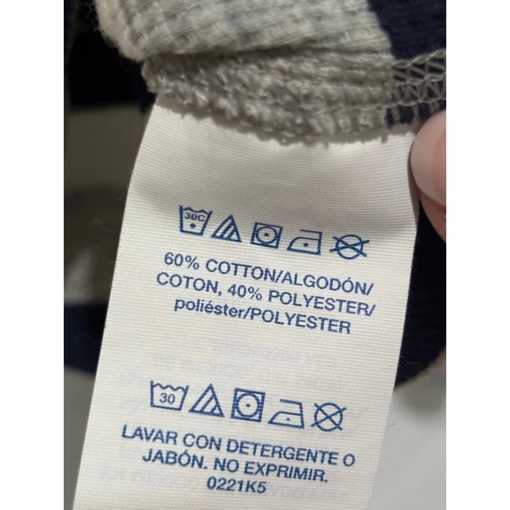 Polo Ralph Lauren Mens Thermal Shirt M Logo Striped Waffle Knit Henley Sleep Top